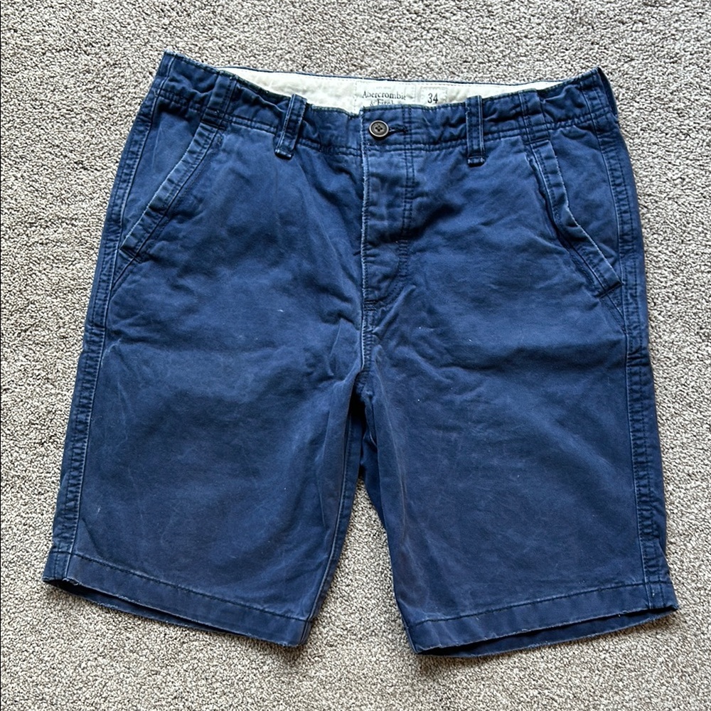 Abercrombie & Fitch Blue Flat Front Shorts